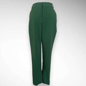 ZARA Women's Green High Wide Rise Leg Trousers With‎ Split Hem Size Small | EUC